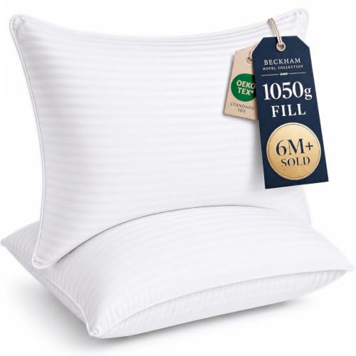 Beckham Hotel Collection Bed Pillows Standard/Queen Size Set of 2 - Original Soft Down Alternative Pillow for Sleeping - Soft Support for Back, Stomach or Side Sleepers