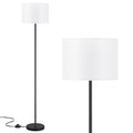 Modern Floor Lamp Simple Design with White Shade, Foot Pedal Switch, 60" Small Tall Lamps for Living Room Bedroom Office Dini