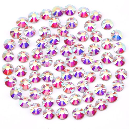 Novani Rhinestones 1440pcs SS20 Glass Rhinestones Crystal Flatback Gemstones for Crafts Nails Makeup Bags and Shoes Decoration（SS20, Crystal AB）