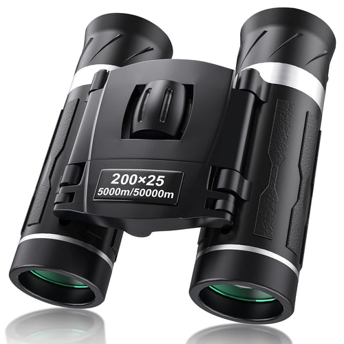 200x25 Compact Binoculars for Adults and Kids, High Powered Mini Pocket Binoculars, Waterproof Small Binocular for Bird Watch