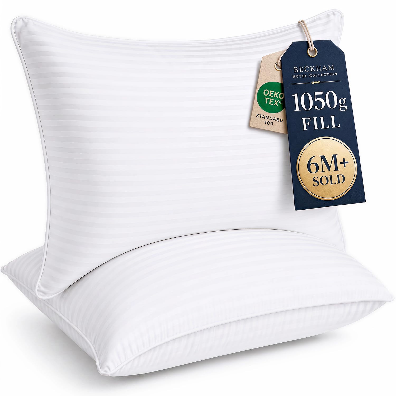Beckham Hotel Collection Bed Pillows Standard/Queen Size Set of 2 - Original Soft Down Alternative Pillow for Sleeping - Soft Support for Back, Stomach or Side Sleepers