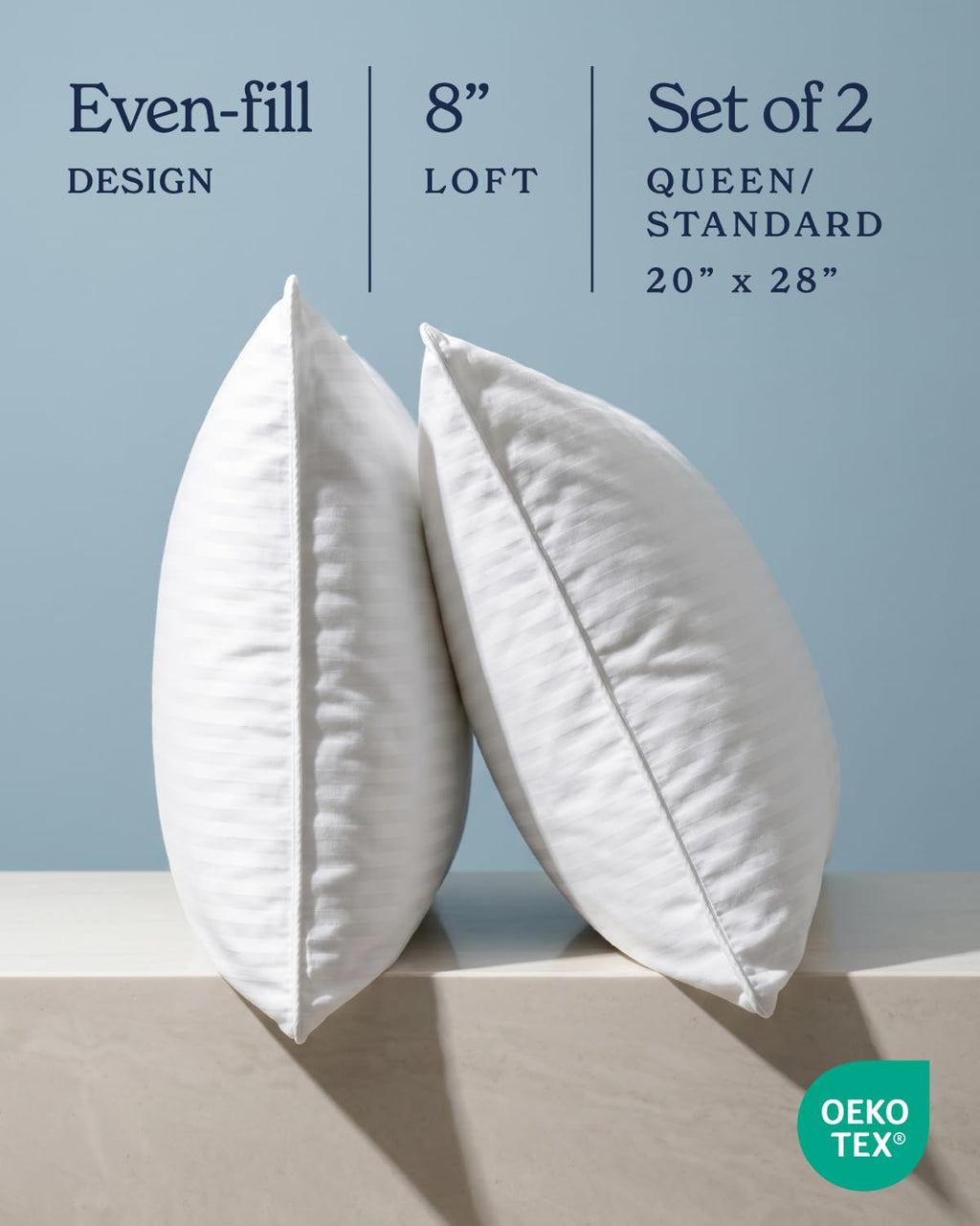 Beckham Hotel Collection Bed Pillows Standard/Queen Size Set of 2 - Original Soft Down Alternative Pillow for Sleeping - Soft Support for Back, Stomach or Side Sleepers