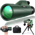 12x56 High Power Monocular Telescope for Adults | Comes with Smartphone Adapter Tripod Travel Bag | Bird Watching Hunting Hiking Camping Gift - Green
