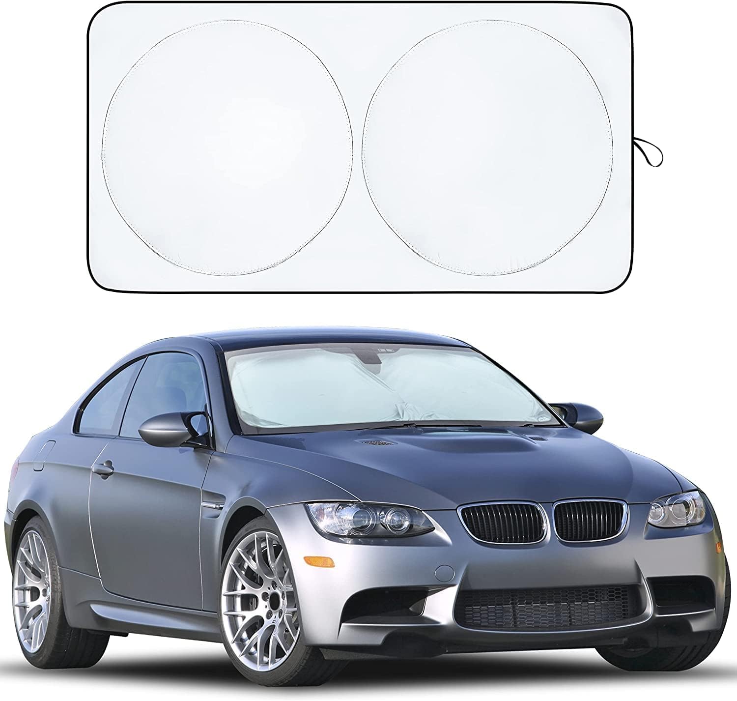 EcoNour Car Windshield Sunshade | Blocks 99% Heat & Keeps Interior Cool | Universal Fits Cars, SUVs, Trucks | Automotive Sun