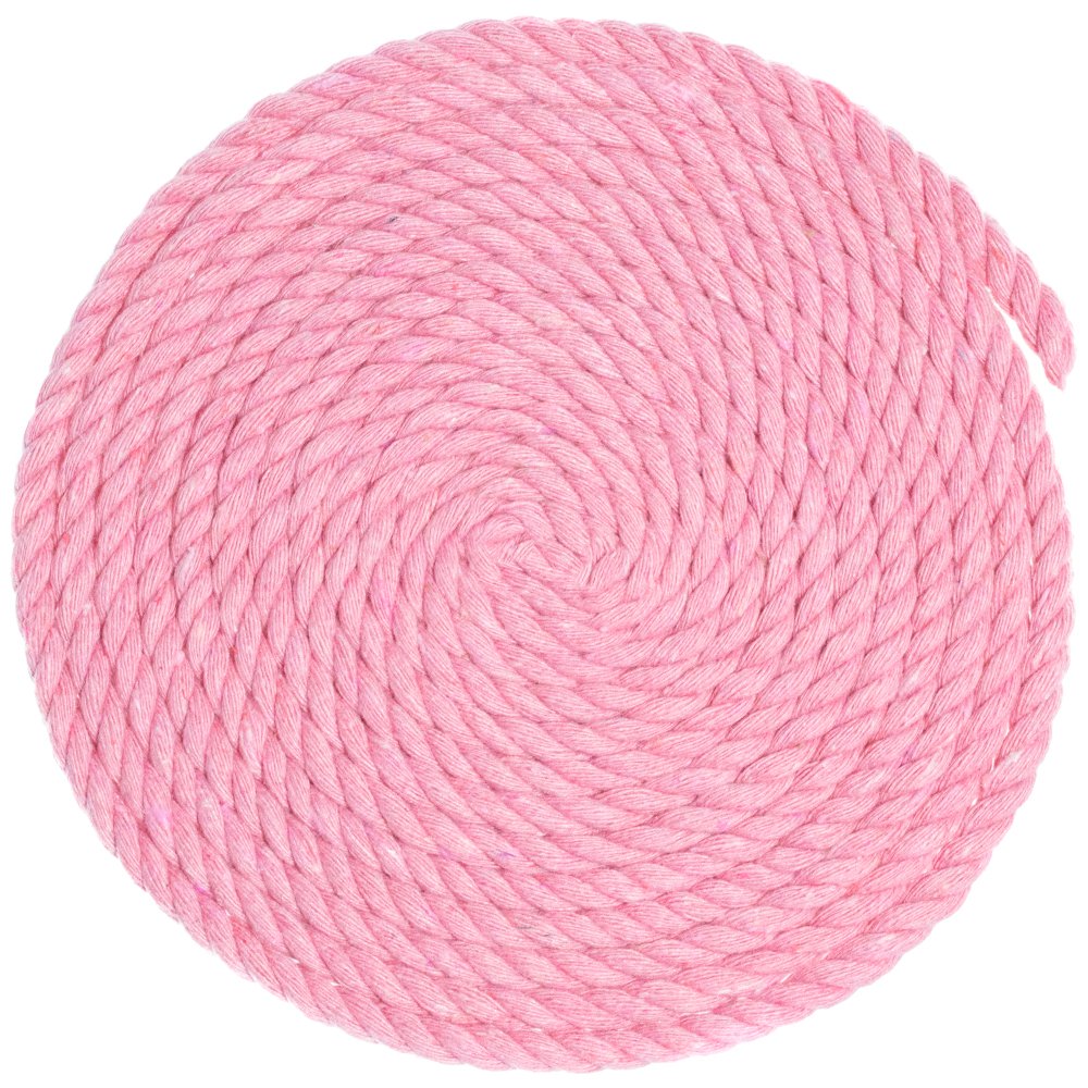 Super Soft 3 Strand Twisted Cotton Rope (Pink, 1/4 Inch x 10 Feet)