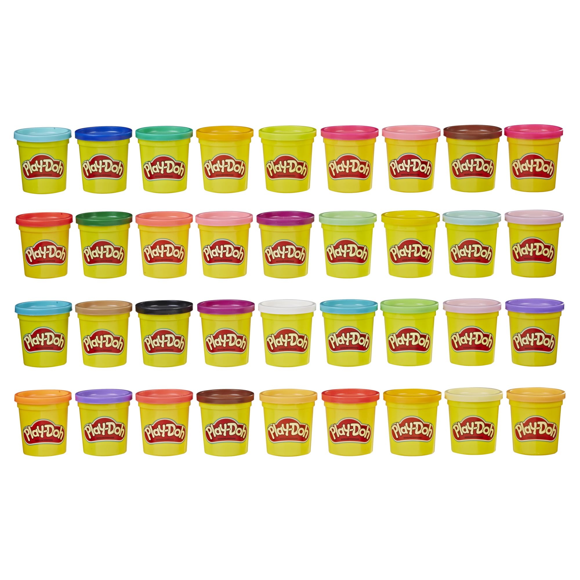 Play-Doh Modeling Compound 36-Pack Case of Colors, Non-Toxic, 3 Oz Cans of Assort. Colors, Back to School Classroom Supplies,