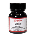 Angelus Acrylic Leather Paint, 1 Fl Oz, Black - Professional Flexible, Crack, Scratch, Peel Resistant Leather Paint for Shoes