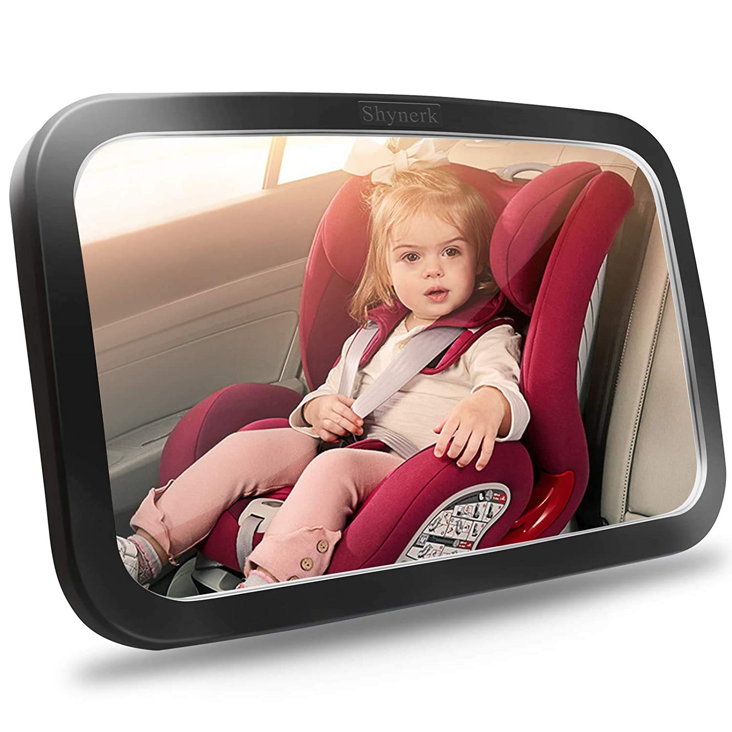 Shynerk Baby Car Mirror, Safety Car Seat Mirror for Rear Facing Infant with Wide Crystal Clear View, Shatterproof, 360° Rotat
