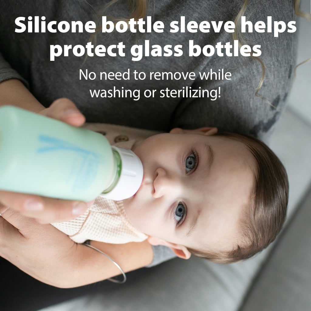 Dr. Brown's Anti-Colic Options+ Narrow Glass Baby Bottle with Level 1 Slow Flow Nipple, BPA-Free, 8 oz/250 mL, 0m+, 4-Pack (Packaging May Vary)
