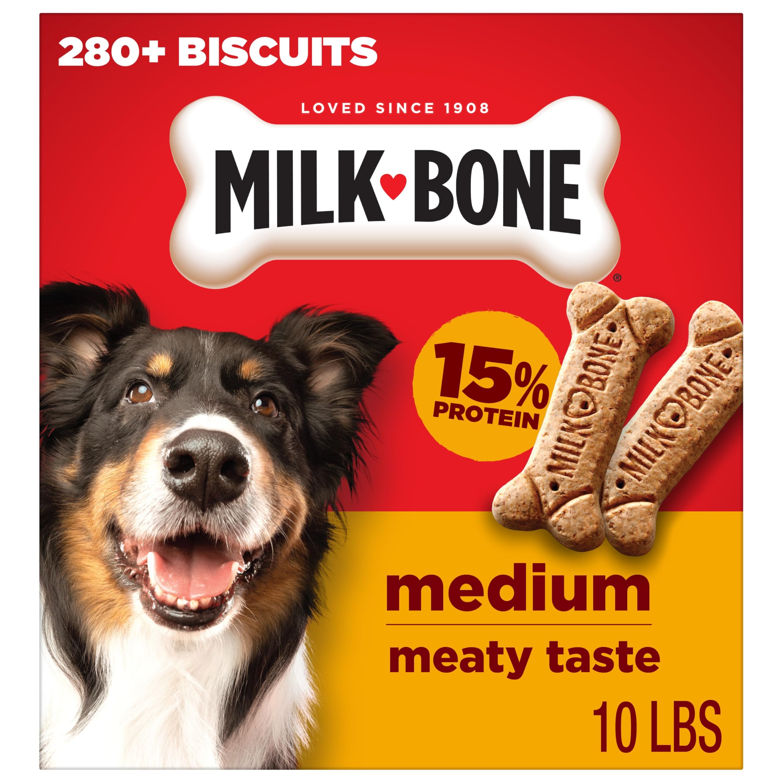 Milk-Bone Crunchy Medium Dog Treats, 10 Lb. Box, Original Beef Flavor