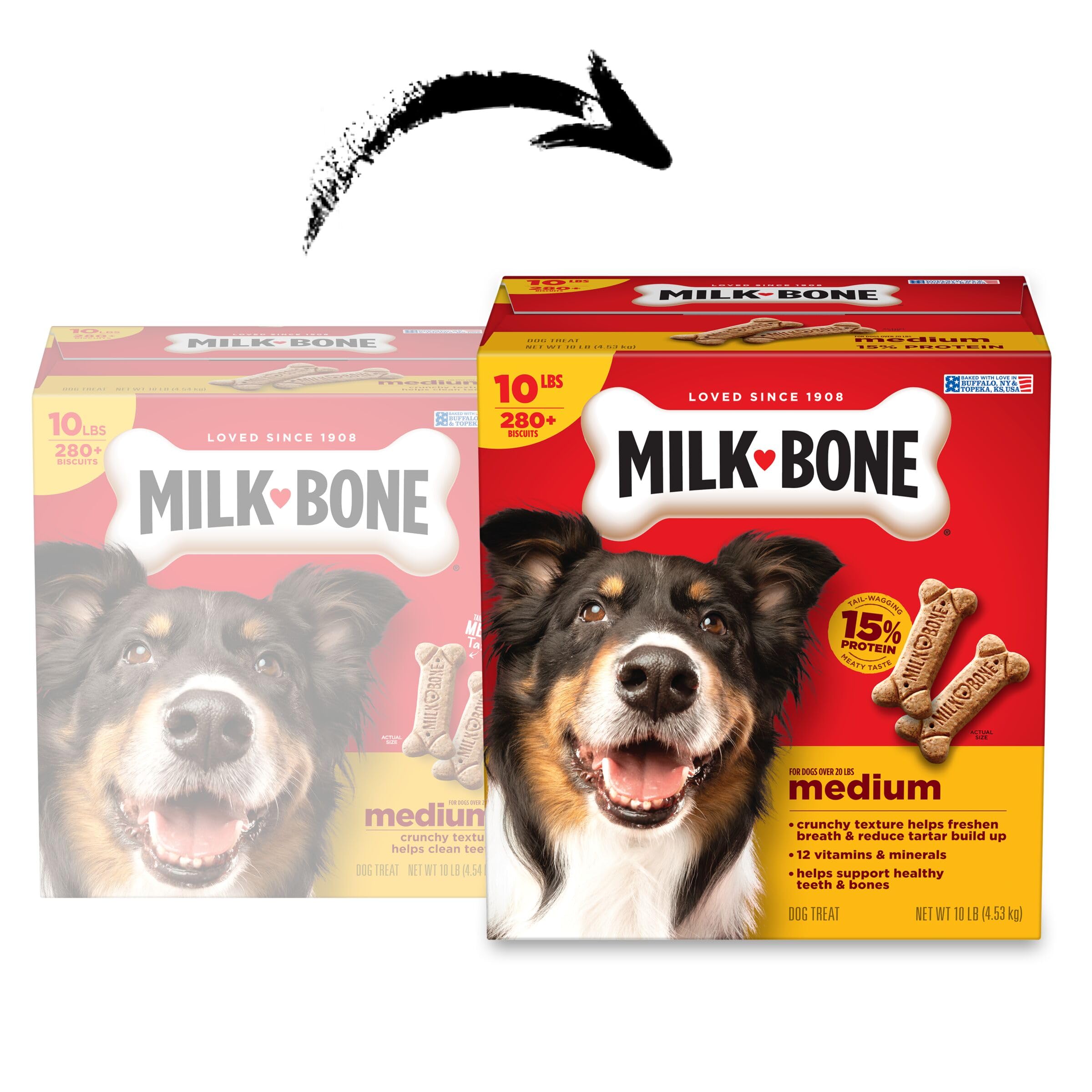 Milk-Bone Crunchy Medium Dog Treats, 10 Lb. Box, Original Beef Flavor