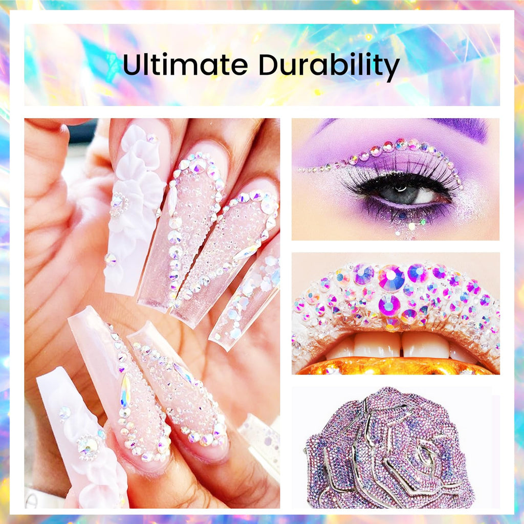 Novani Rhinestones 1440pcs SS20 Glass Rhinestones Crystal Flatback Gemstones for Crafts Nails Makeup Bags and Shoes Decoration（SS20, Crystal AB）