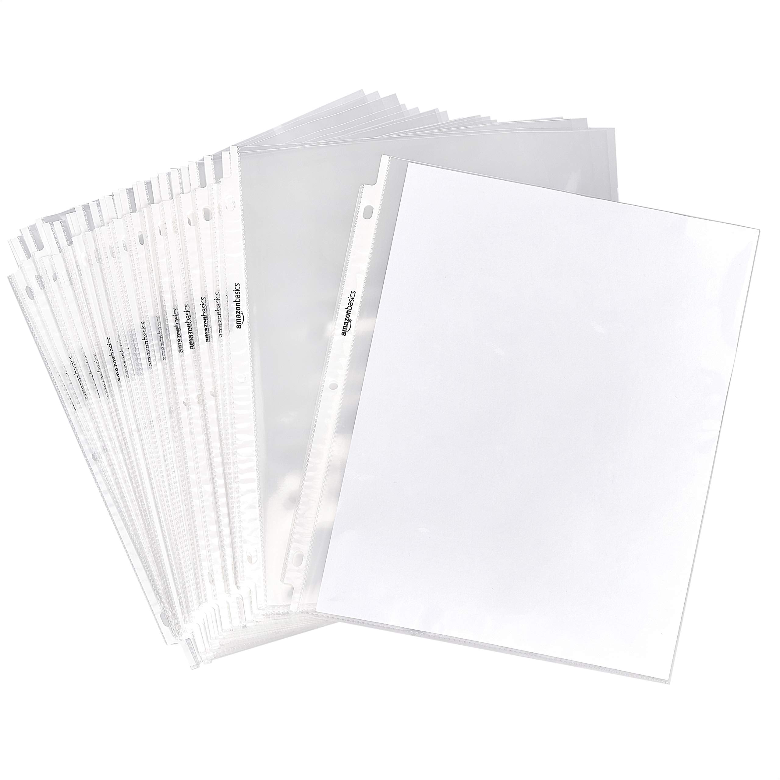 Amazon Basics Sheet Protectors for 3 Ring Binder, Heavyweight, Acid-Free, Clear Plastic Sleeves, Letter Size, 8.5 x 11 Inch,