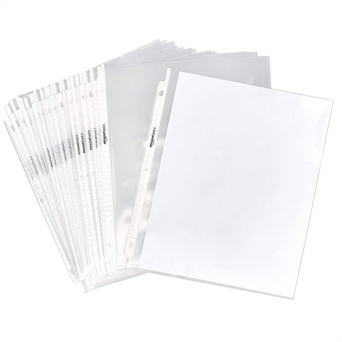 Amazon Basics Sheet Protectors for 3 Ring Binder, Heavyweight, Acid-Free, Clear Plastic Sleeves, Letter Size, 8.5 x 11 Inch,