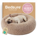 Bedsure Calming Dog Bed Medium Size Dog - Donut Washable Medium Pet Bed, 30 inches Anti-Slip Round Fluffy Plush Faux Fur Cat